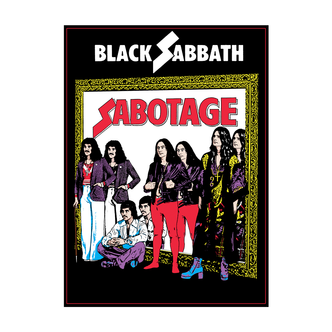 Black Sabbath Sabotage Flocked Blacklight Poster