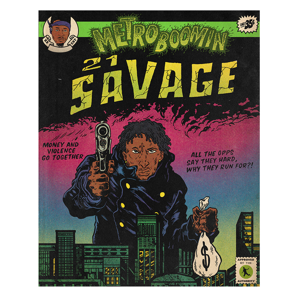 Metro Boomin 21savage Comic Cover Poster