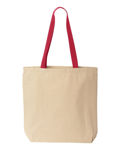 Natural Tote with Contrast-Color Handles