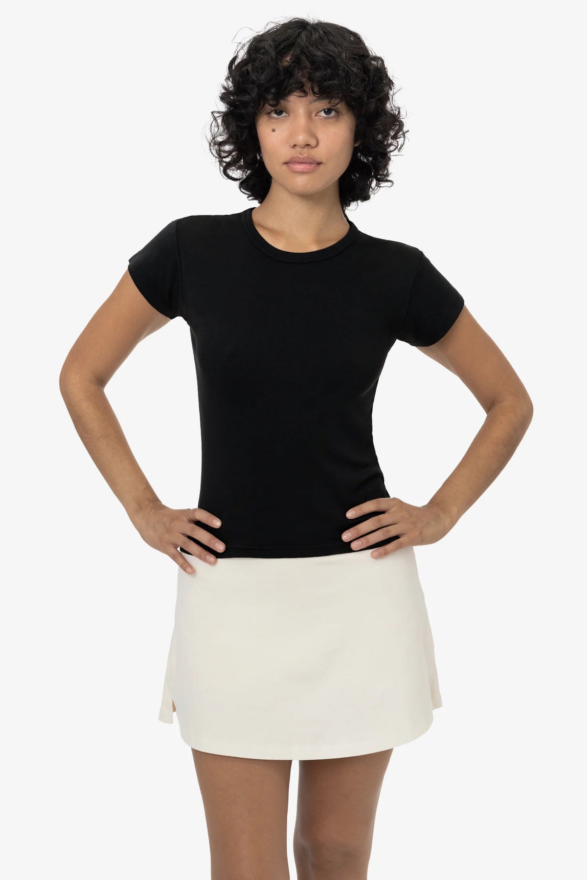 Garment-Dyed Cap Sleeve Baby Rib T-Shirt