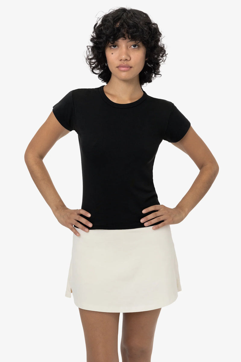 Garment-Dyed Cap Sleeve Baby Rib T-Shirt