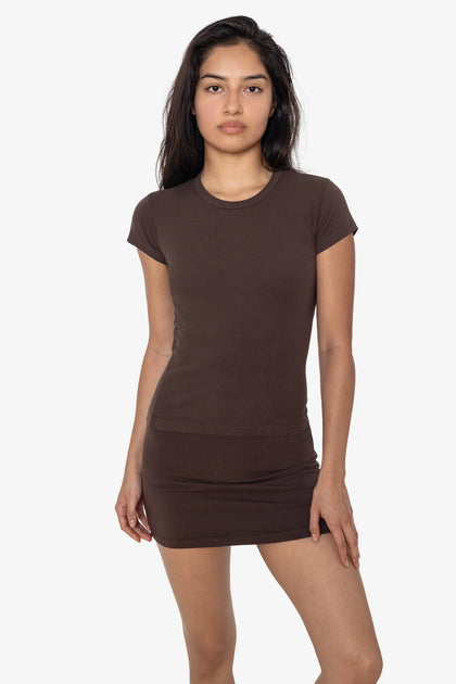 Garment-Dyed Cap Sleeve Baby Rib T-Shirt