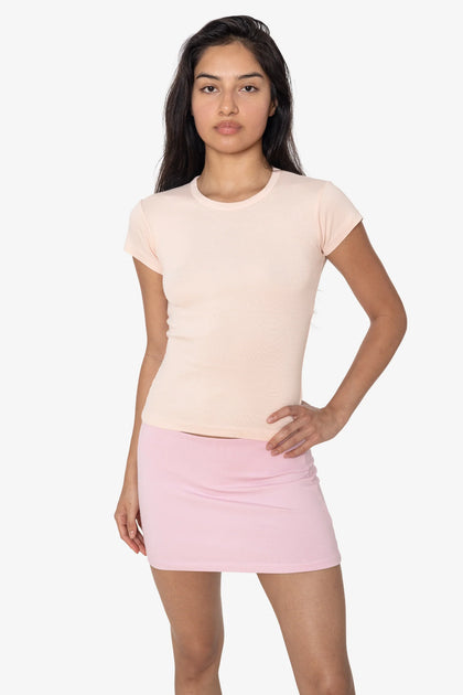 Garment-Dyed Cap Sleeve Baby Rib T-Shirt
