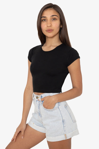 Cap Sleeve Baby Rib Crop Top