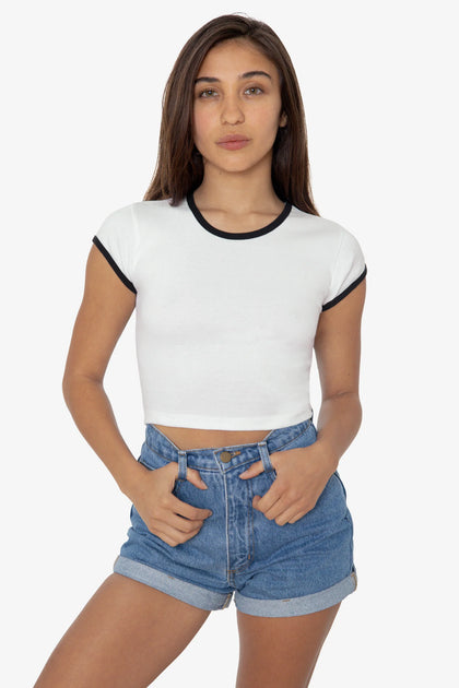 Cap Sleeve Baby Rib Crop Top