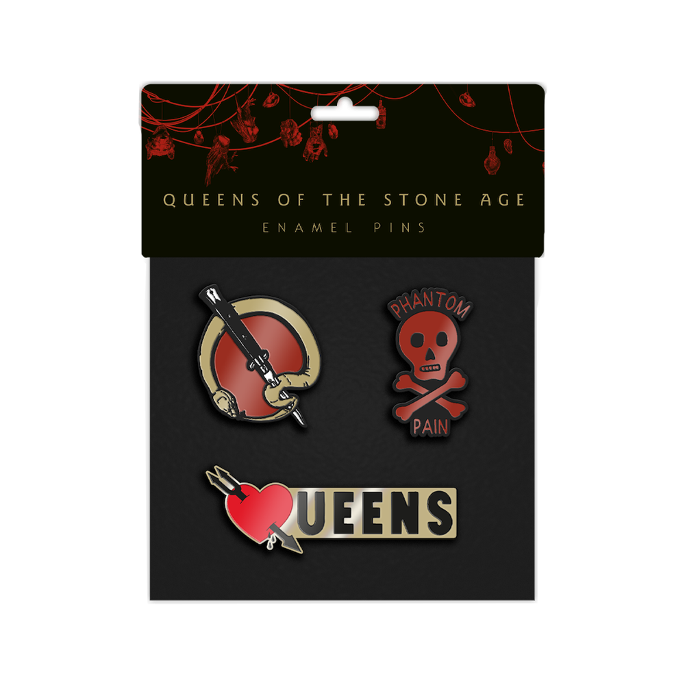 Queens of the Stone Age Q Skull Heart Pin Set