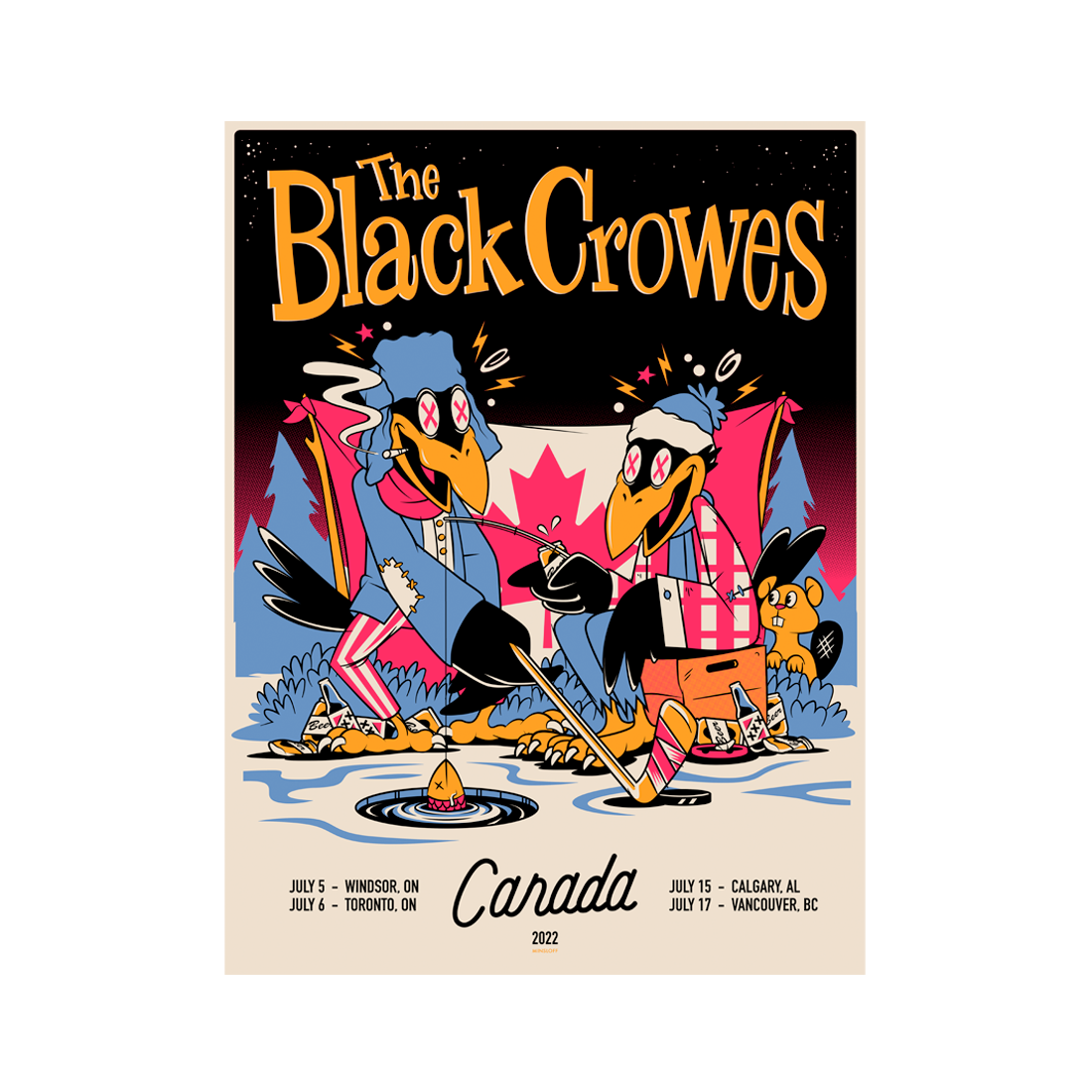 The Black Crowes Canada 22 Litho