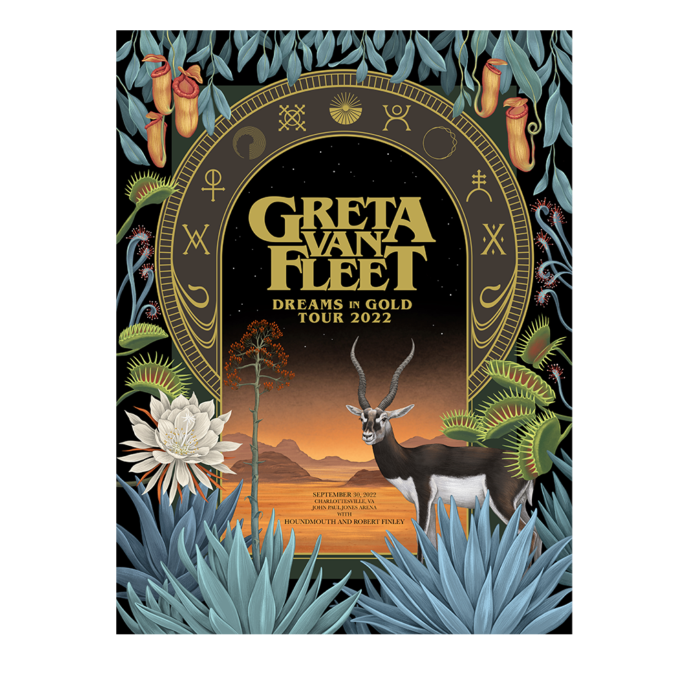 Greta Van Fleet Charlottesville Signed Litho