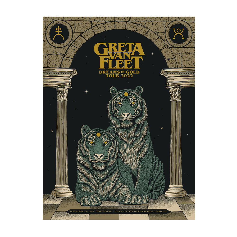 Greta Van Fleet Fort Wayne Signed Litho 22
