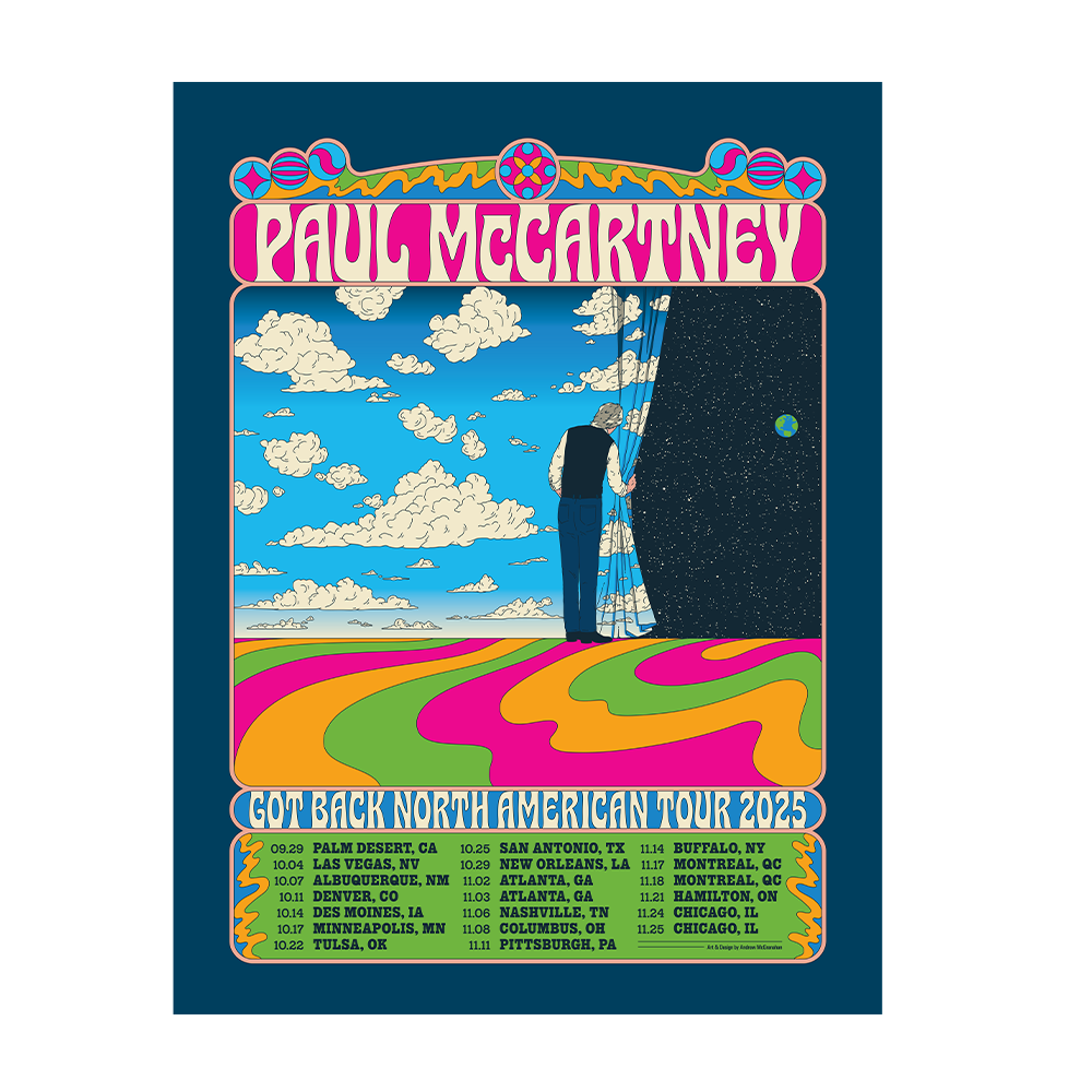 Paul McCartney Got Back 2025 Tour Lithograph