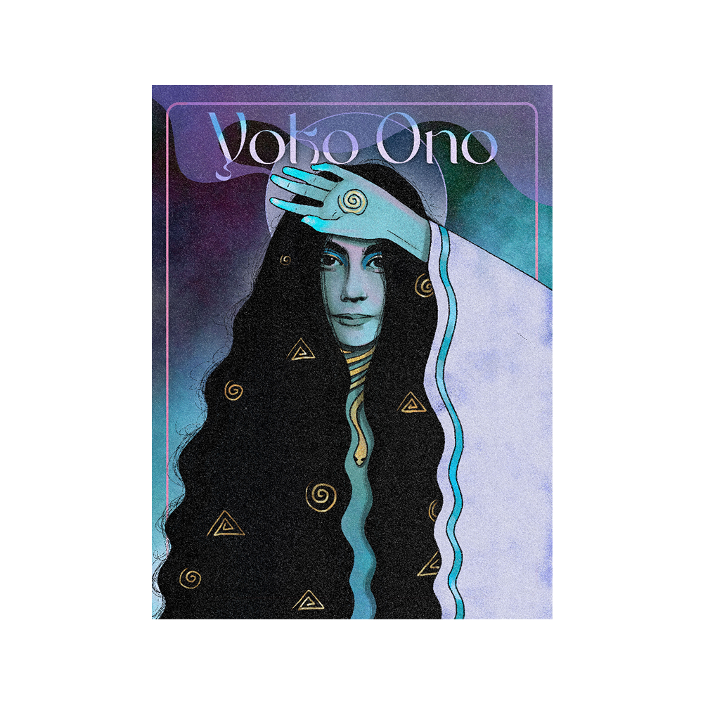 John Lennon Yoko 90 Litho Blue