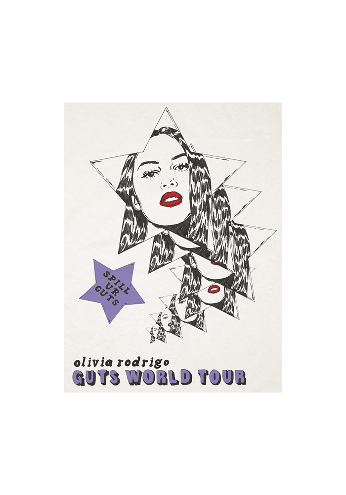 Olivia Rodrigo Guts Tour Star Mouth Poster