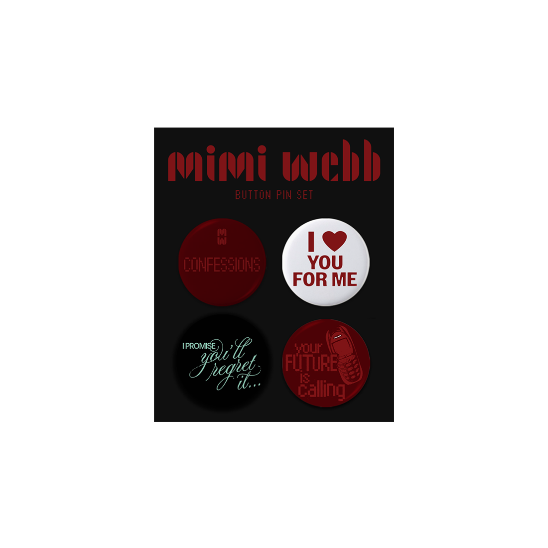 Mimi Webb Confessions Button Pin Pack