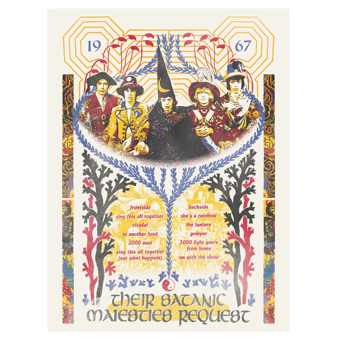 The Rolling Stones Hw Their Satanic Majesties Silk Screen Print