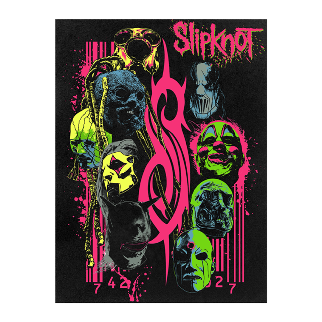 Slipknot Flocked Black Light Poster