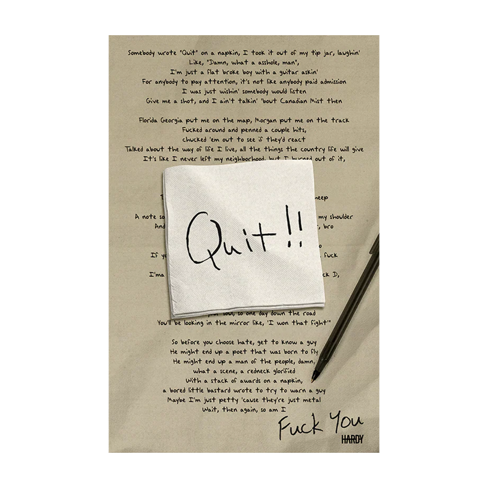 HARDY Spotify Quit Poster