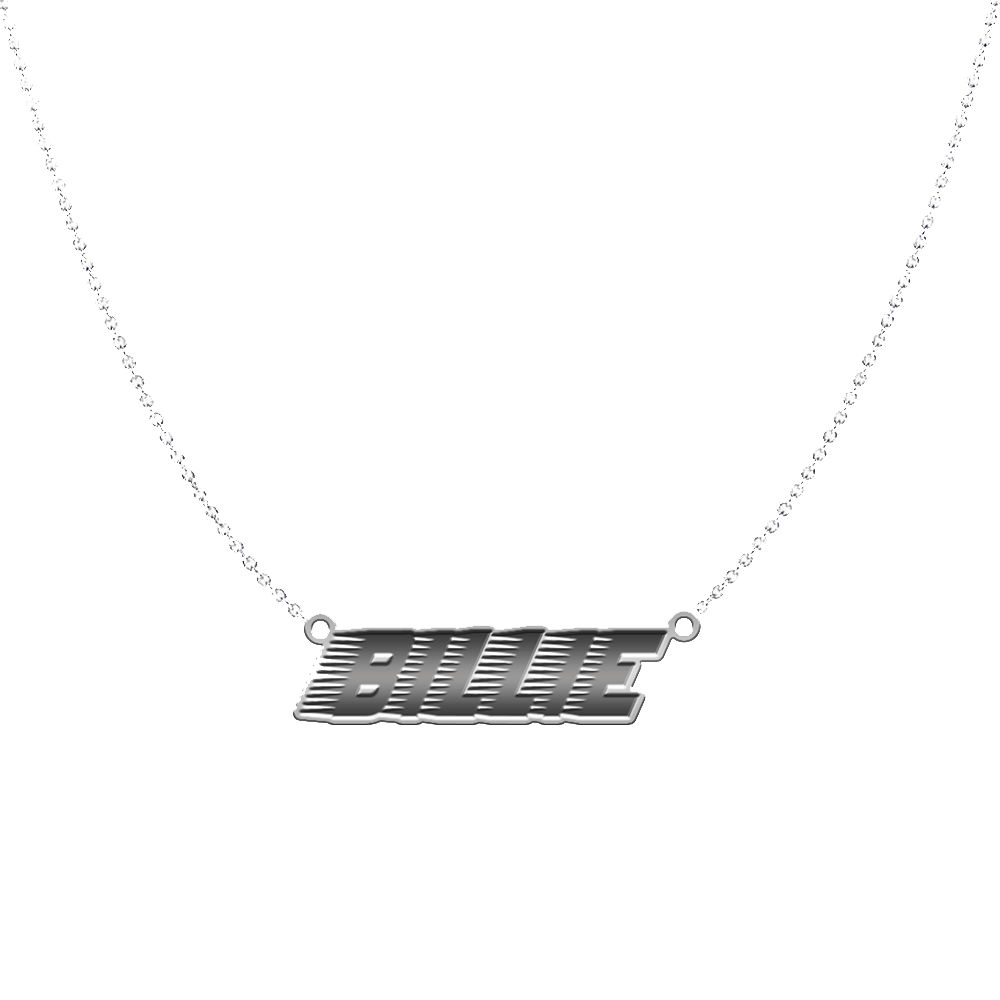 Billie Eilish Racer Logo Metal Necklace