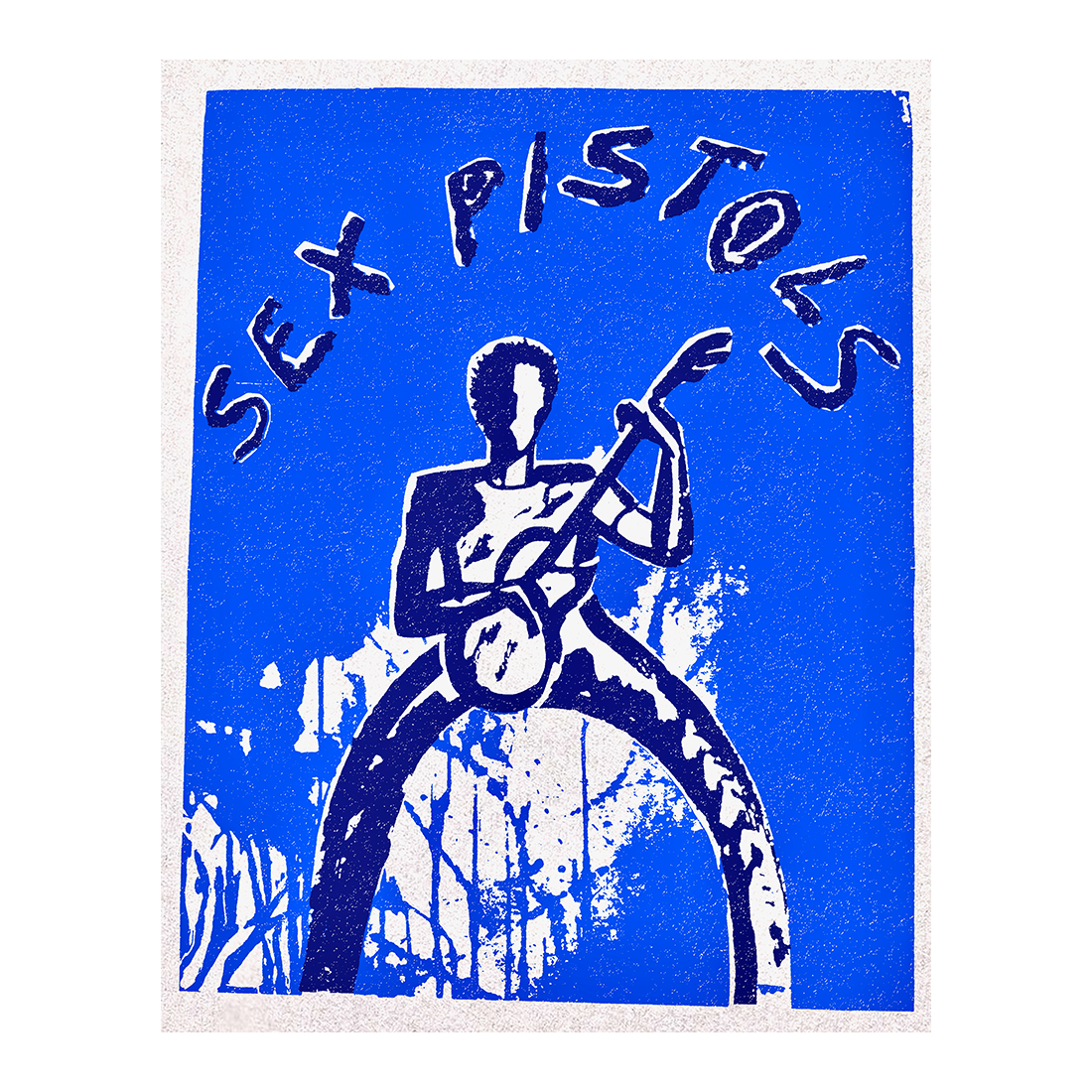 Sex Pistols Guitar Blue Litho