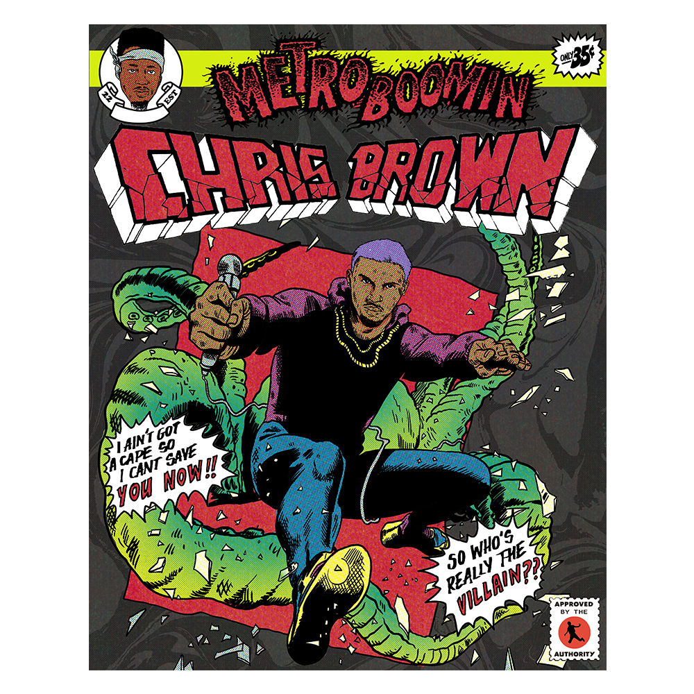Metro Boomin Chris Brown Comic Poster