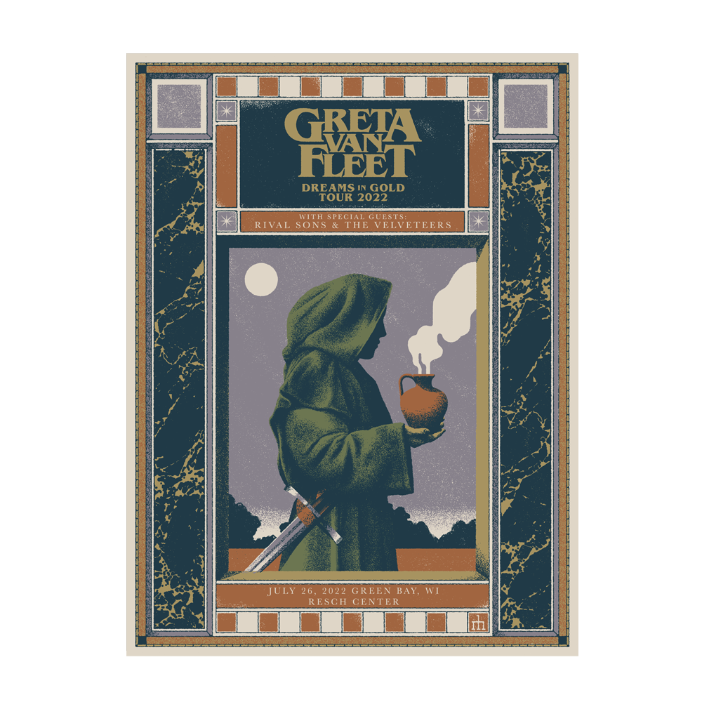 Greta Van Fleet Green Bay Signed Litho