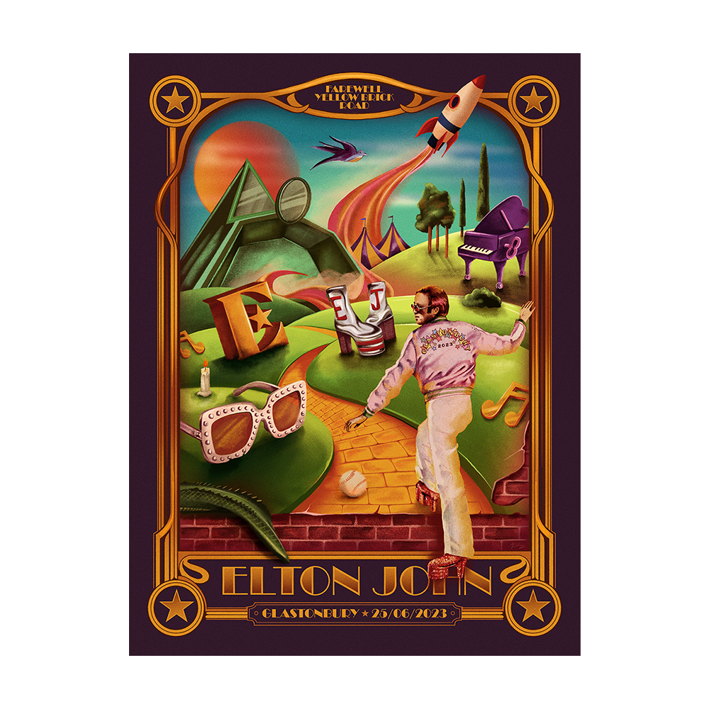 Elton John Glastonbury Ecomm Poster