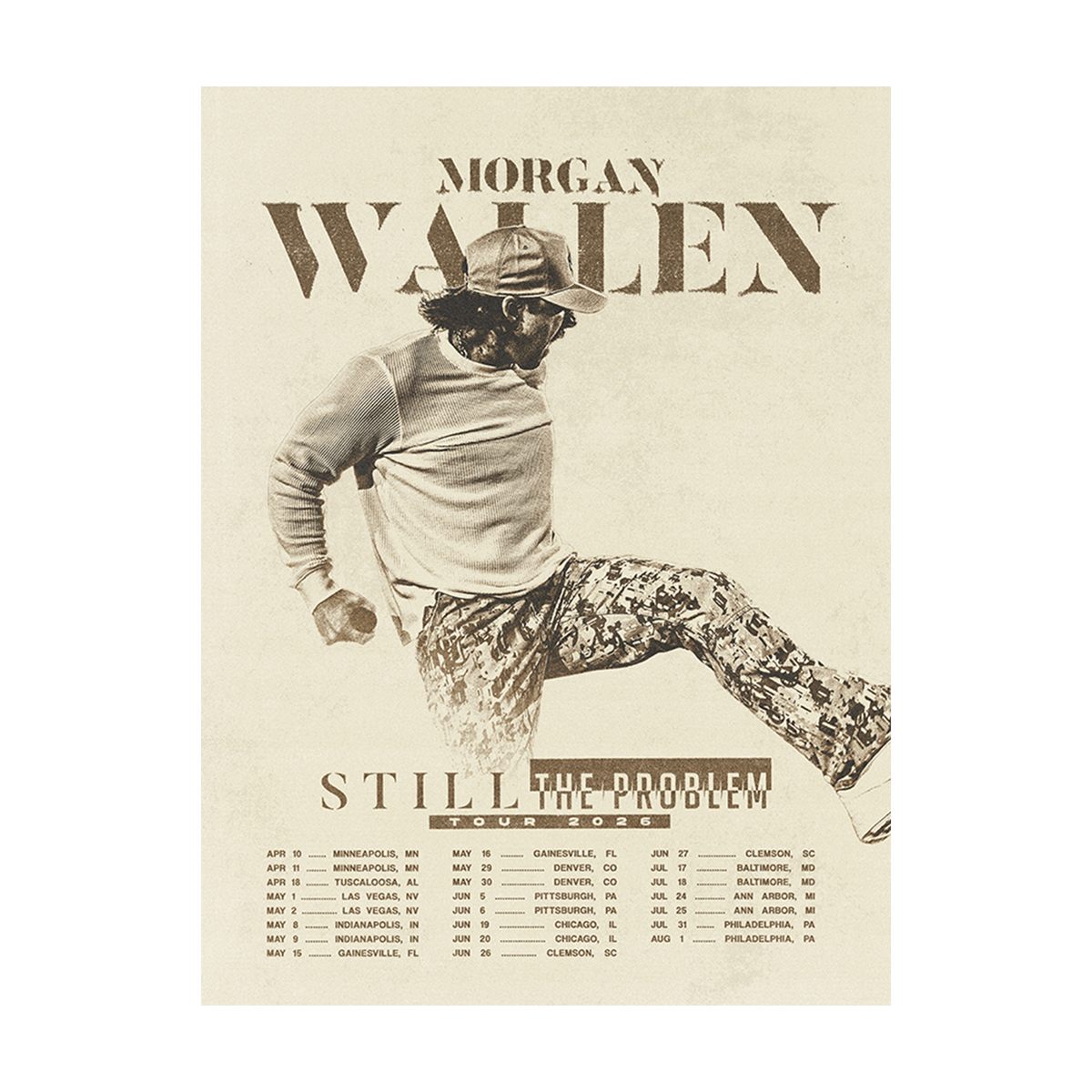 Morgan Wallen 2026 Tour Poster