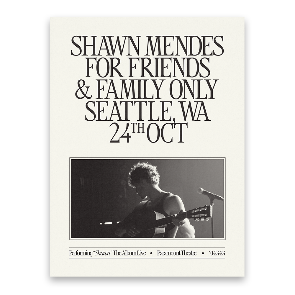 Shawn Mendes Seattle Poster